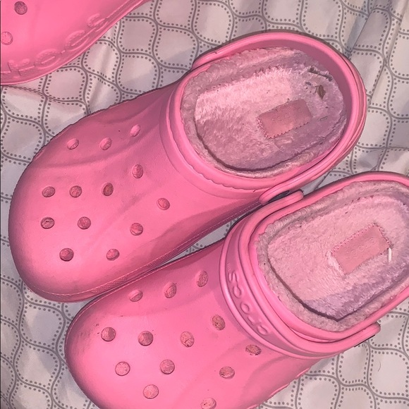 CROCS Shoes Pink Fur Lined Crocs Poshmark